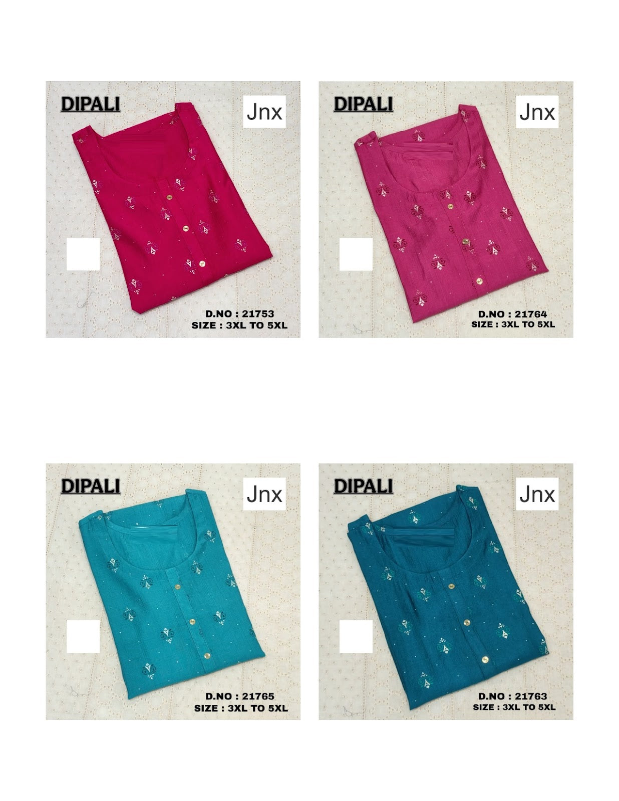 Dipali Jnx Plus Size Kurtis Wholesaler