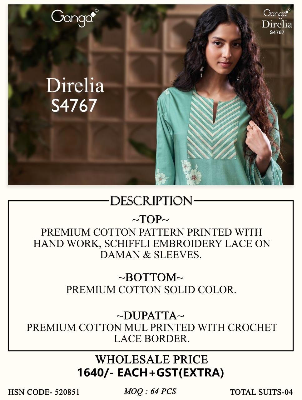 Direlia S4767 Ganga Cotton Pant Style Suits Manufacturer