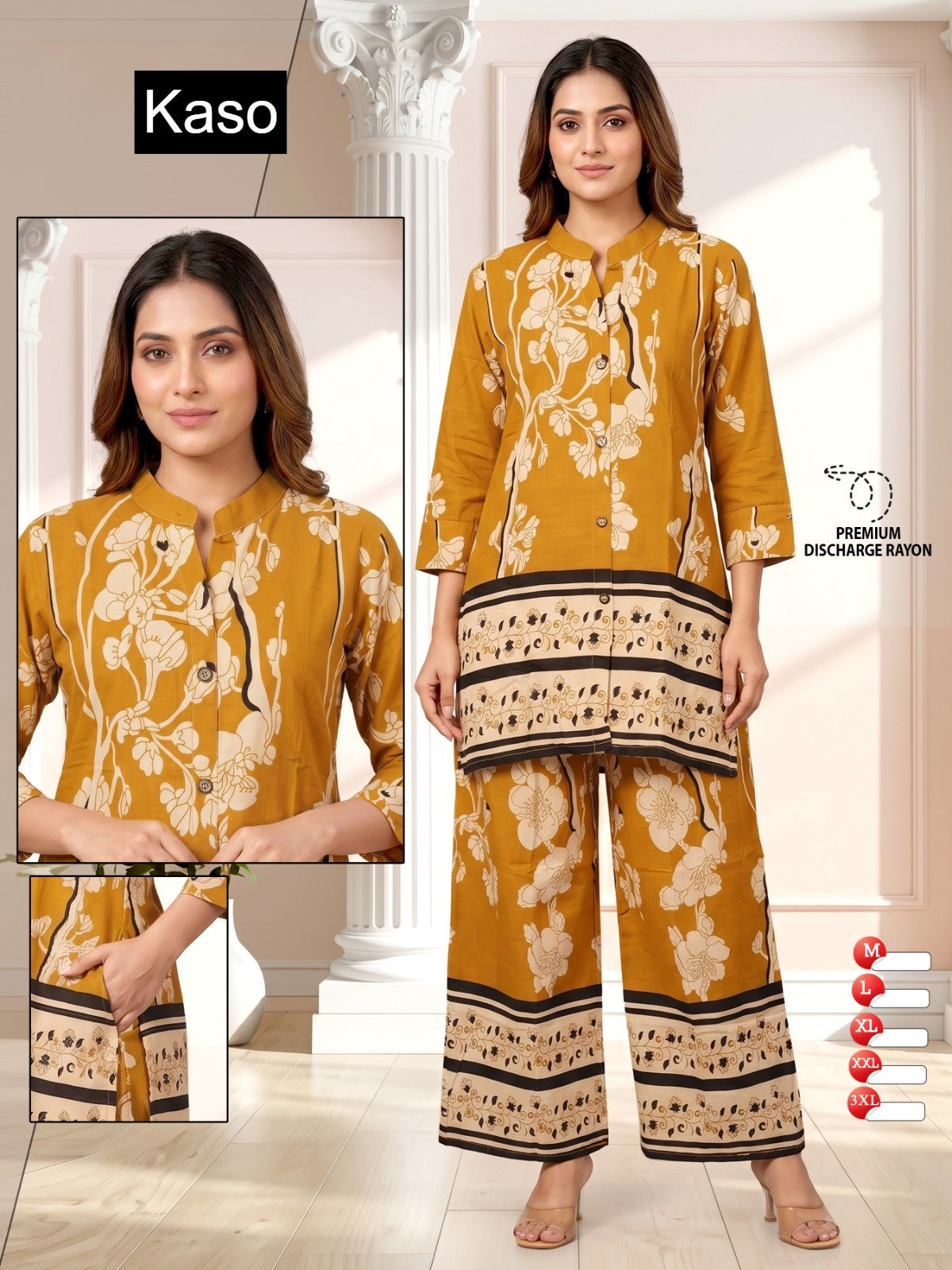 Discharge 030726 Kaso Rayon Co Ord Set Supplier Gujarat