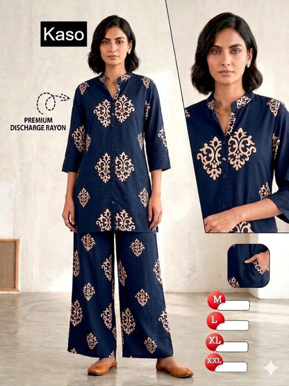 Discharge 030726 Kaso Rayon Co Ord Set Supplier Gujarat