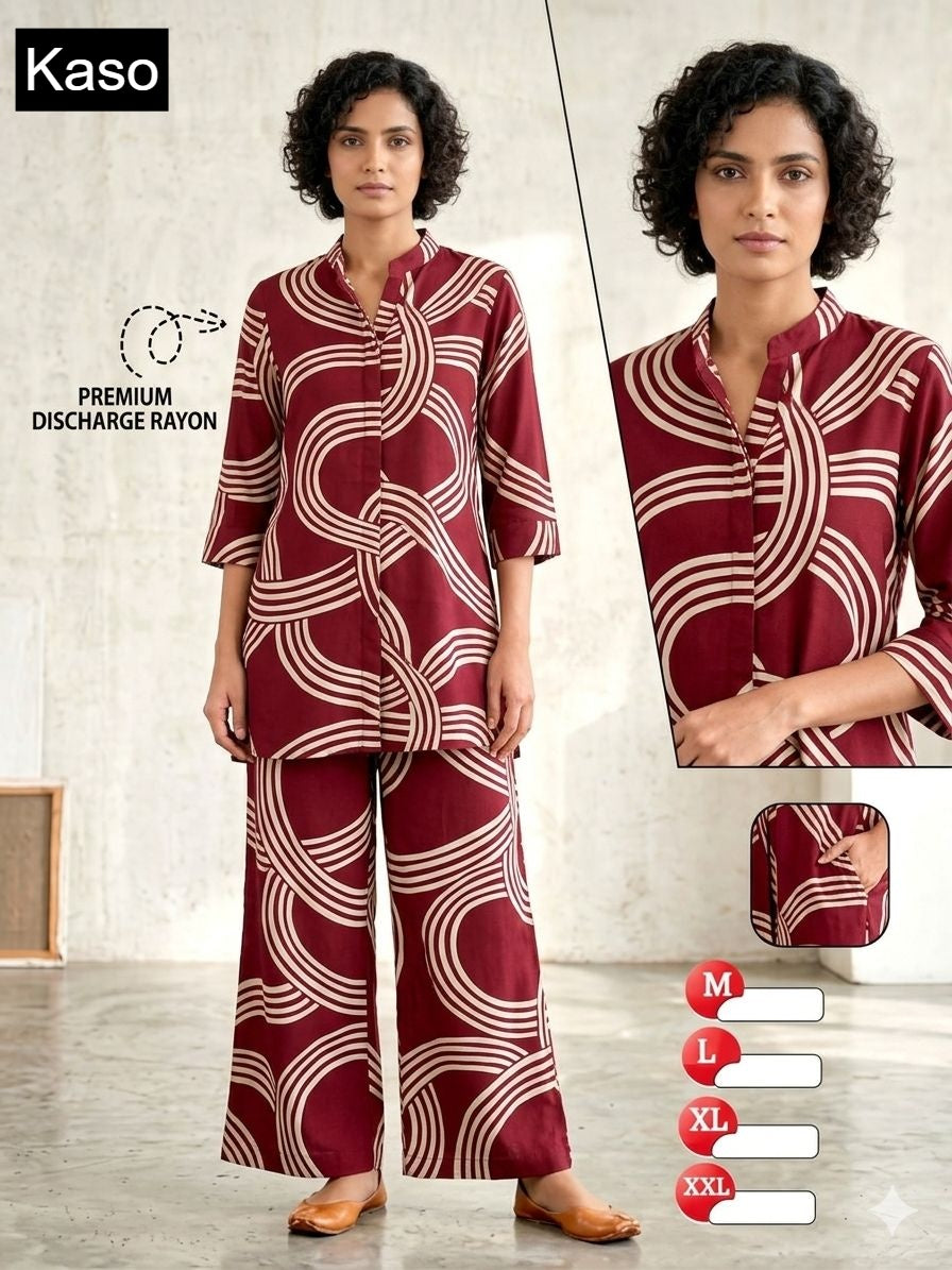 Discharge 030726 Kaso Rayon Co Ord Set Supplier Gujarat