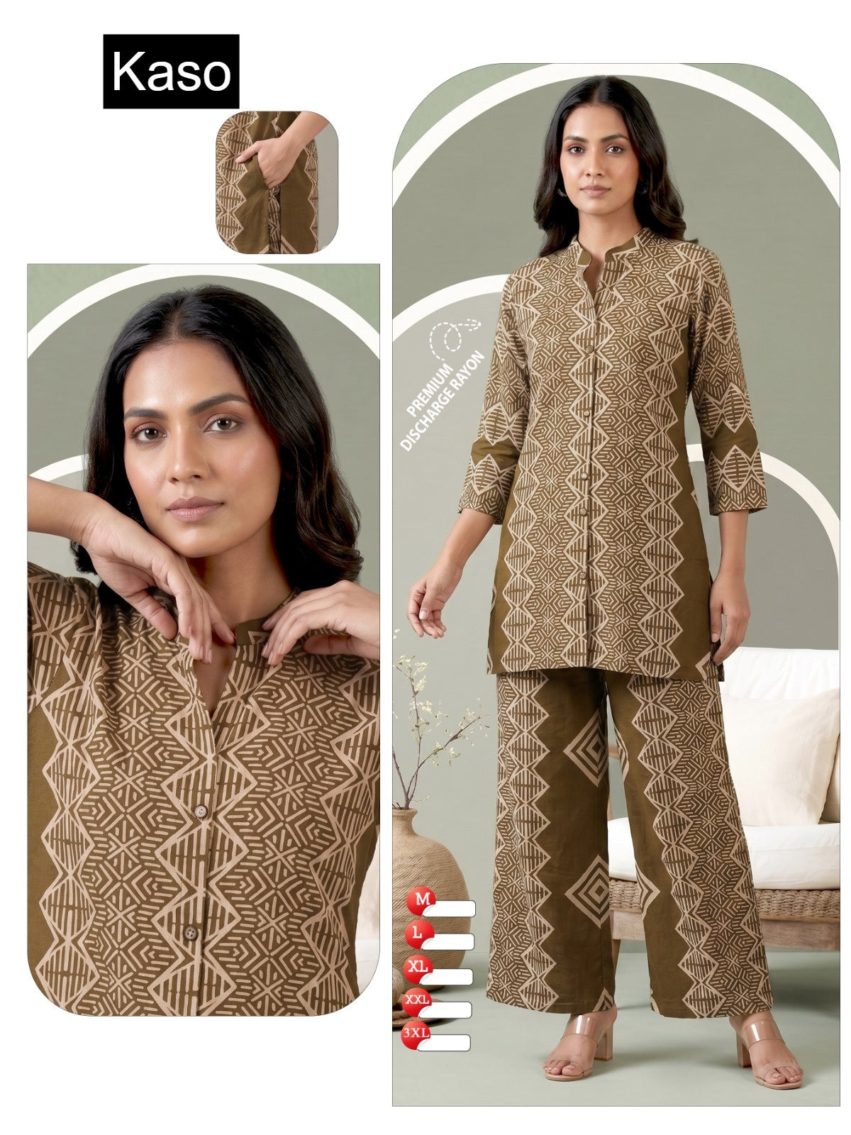 Discharge 030726 Kaso Rayon Co Ord Set Supplier Gujarat
