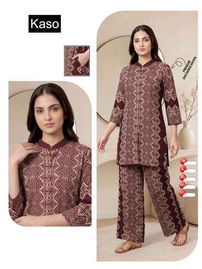 Discharge 030726 Kaso Rayon Co Ord Set Supplier Gujarat
