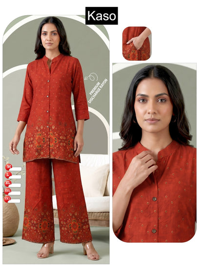 Discharge 030726 Kaso Rayon Co Ord Set Supplier Gujarat