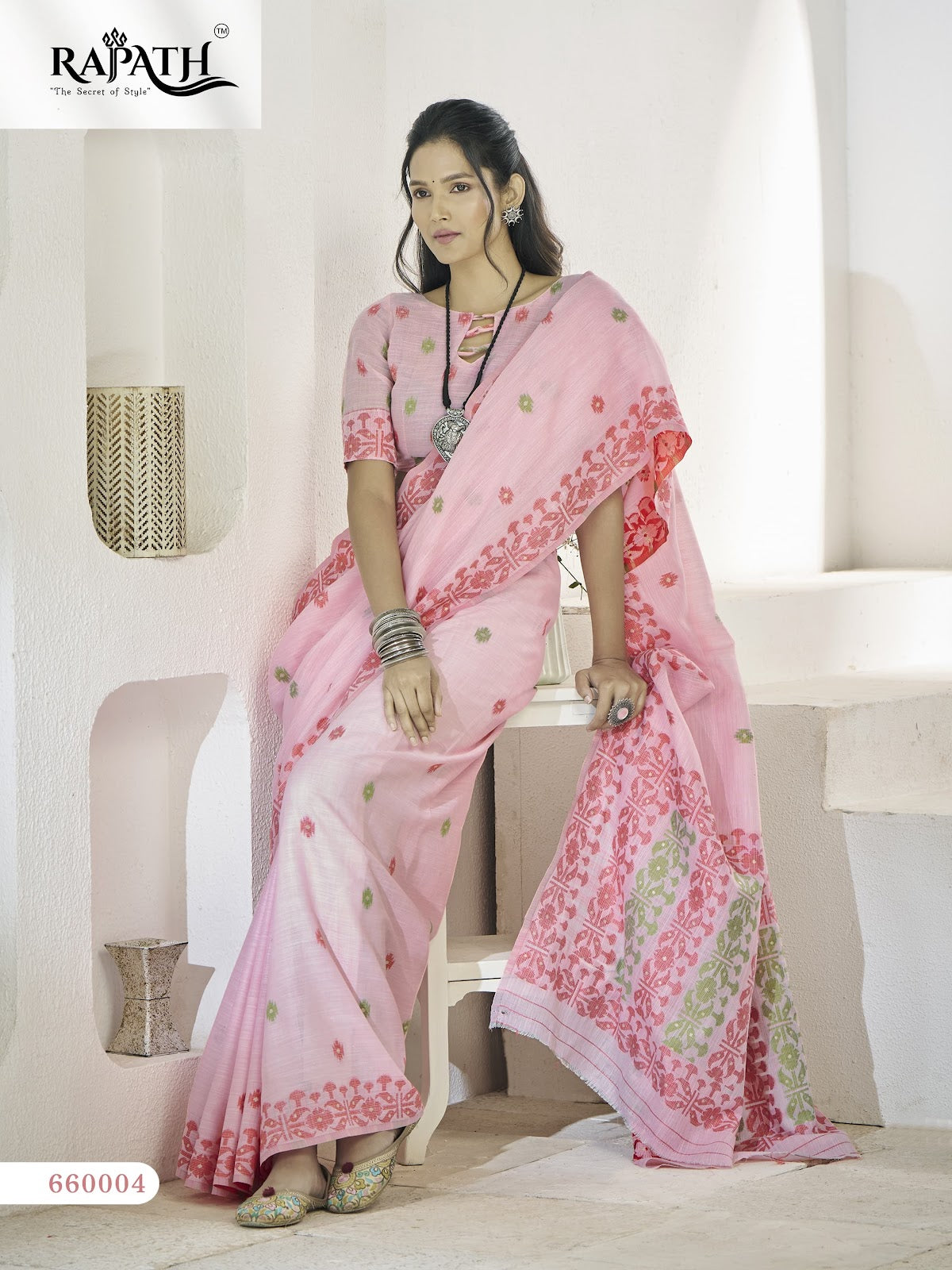 Disha Silk 660001-660006 Rajpath Linen Sarees Wholesale Price