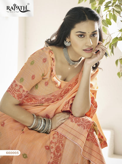 Disha Silk 660001-660006 Rajpath Linen Sarees Wholesale Price