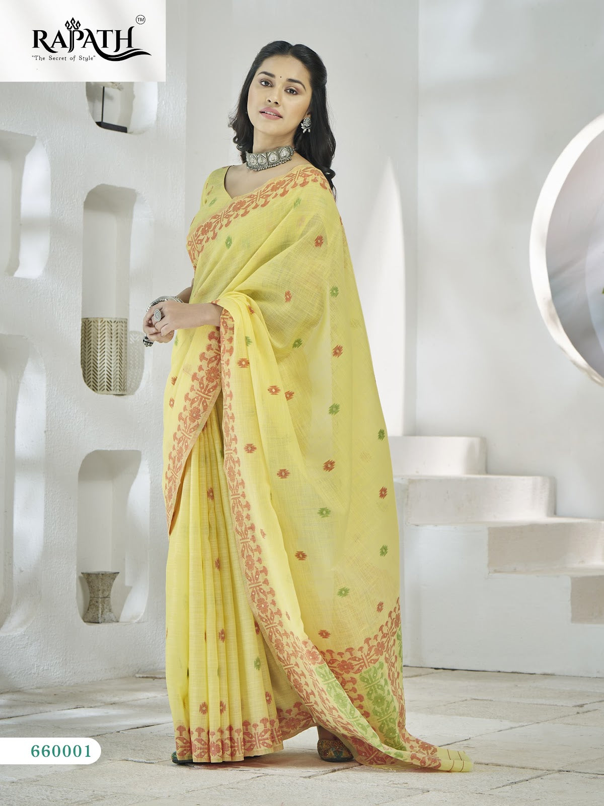 Disha Silk 660001-660006 Rajpath Linen Sarees Wholesale Price