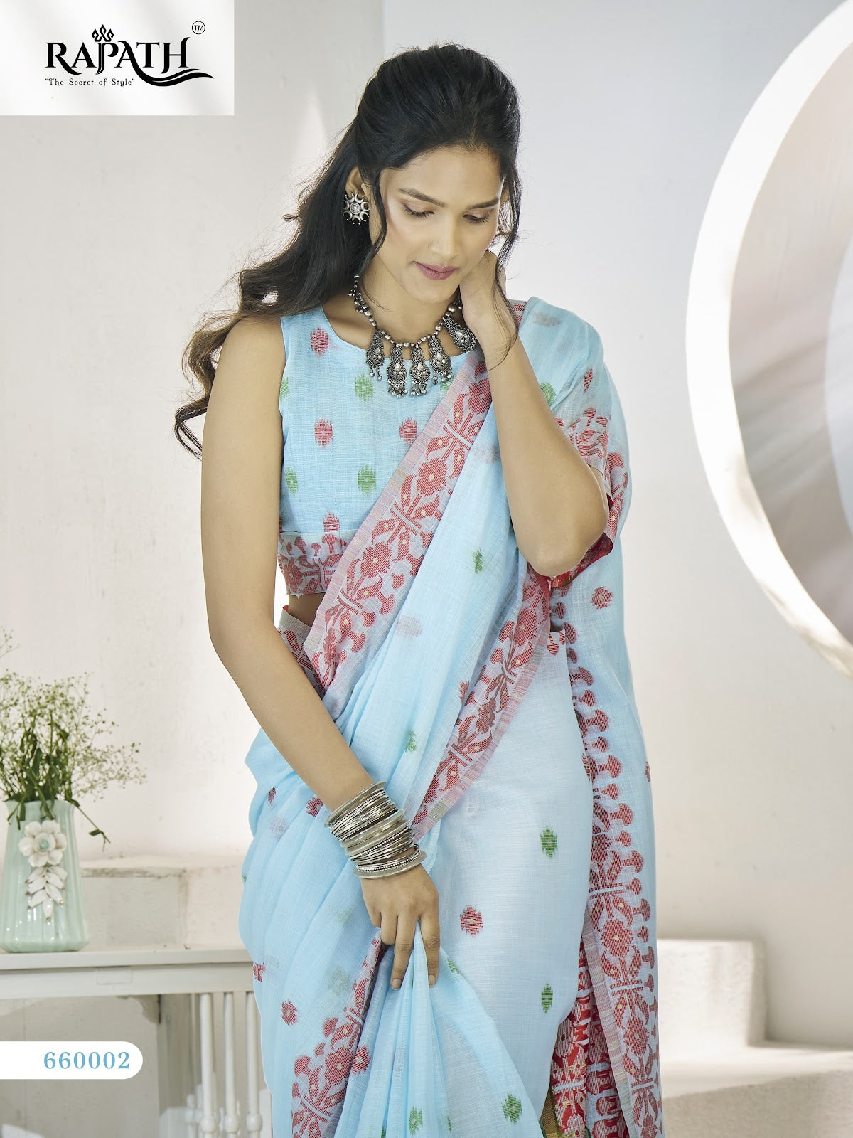 Disha Silk 660001-660006 Rajpath Linen Sarees Wholesale Price