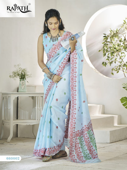 Disha Silk 660001-660006 Rajpath Linen Sarees Wholesale Price