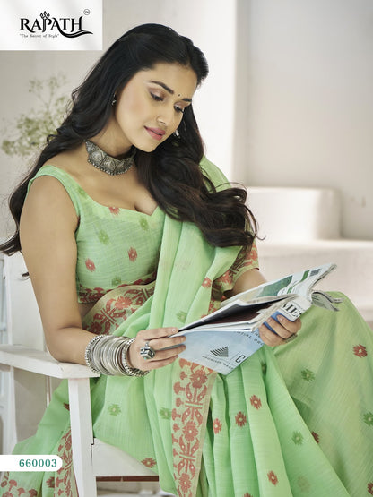 Disha Silk 660001-660006 Rajpath Linen Sarees Wholesale Price