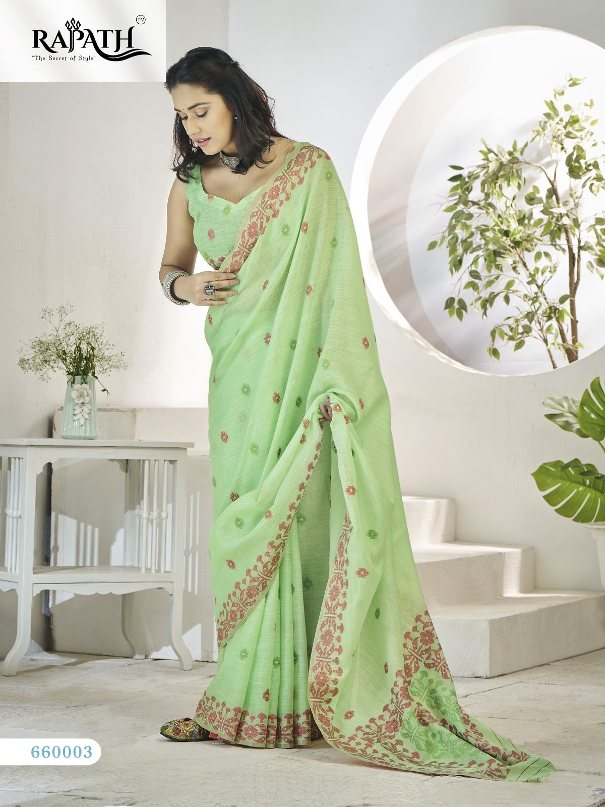 Disha Silk 660001-660006 Rajpath Linen Sarees Wholesale Price