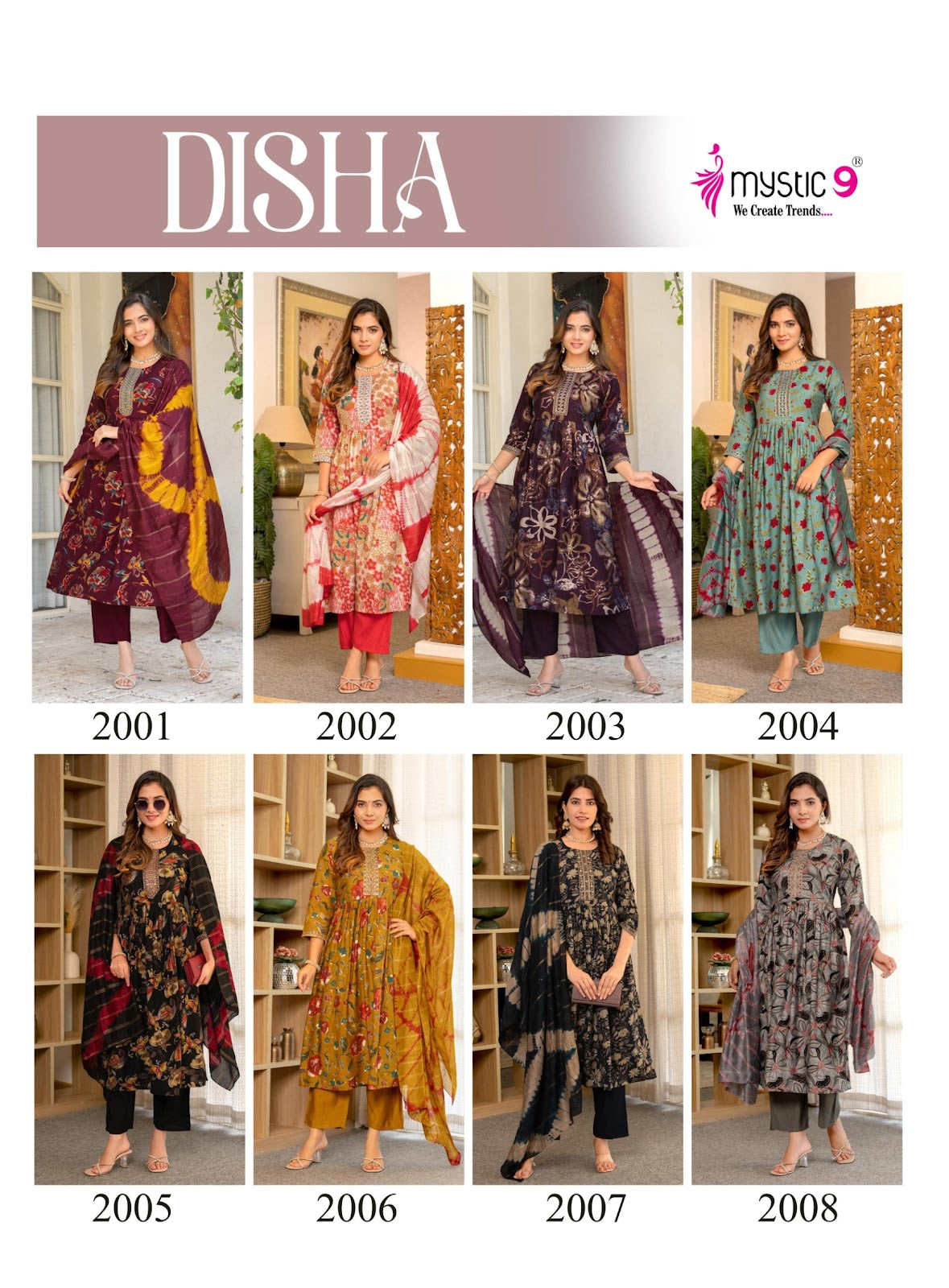 Disha Vol 2 Mystic 9 Vertican Readymade Anarkali Suits Exporter