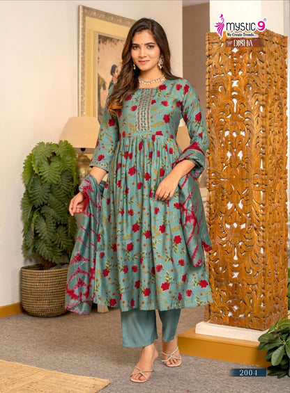 Disha Vol 2 Mystic 9 Vertican Readymade Anarkali Suits Exporter