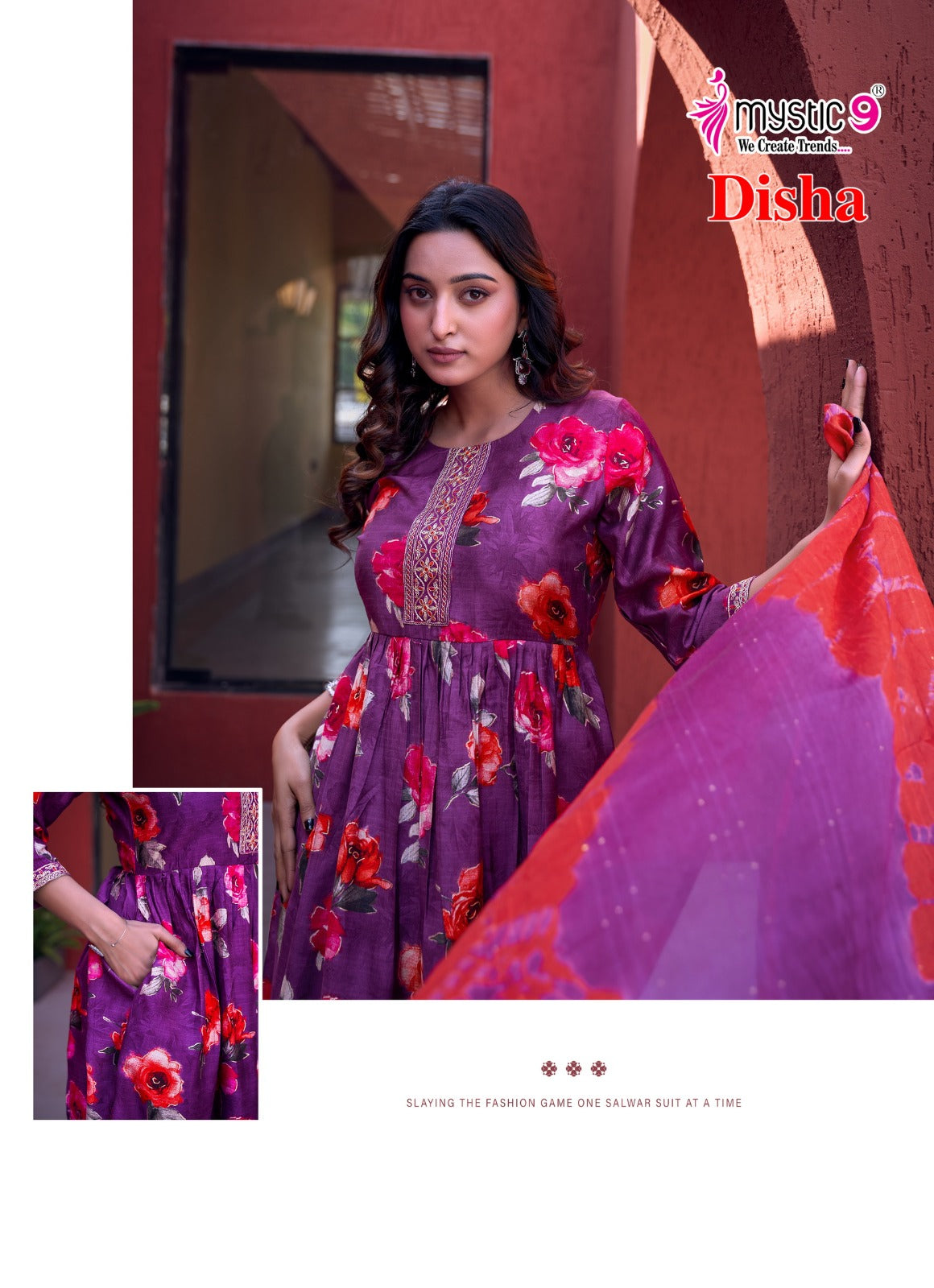 Disha Vol 3 Mystic 9 Vertican Readymade Anarkali Suits Supplier India