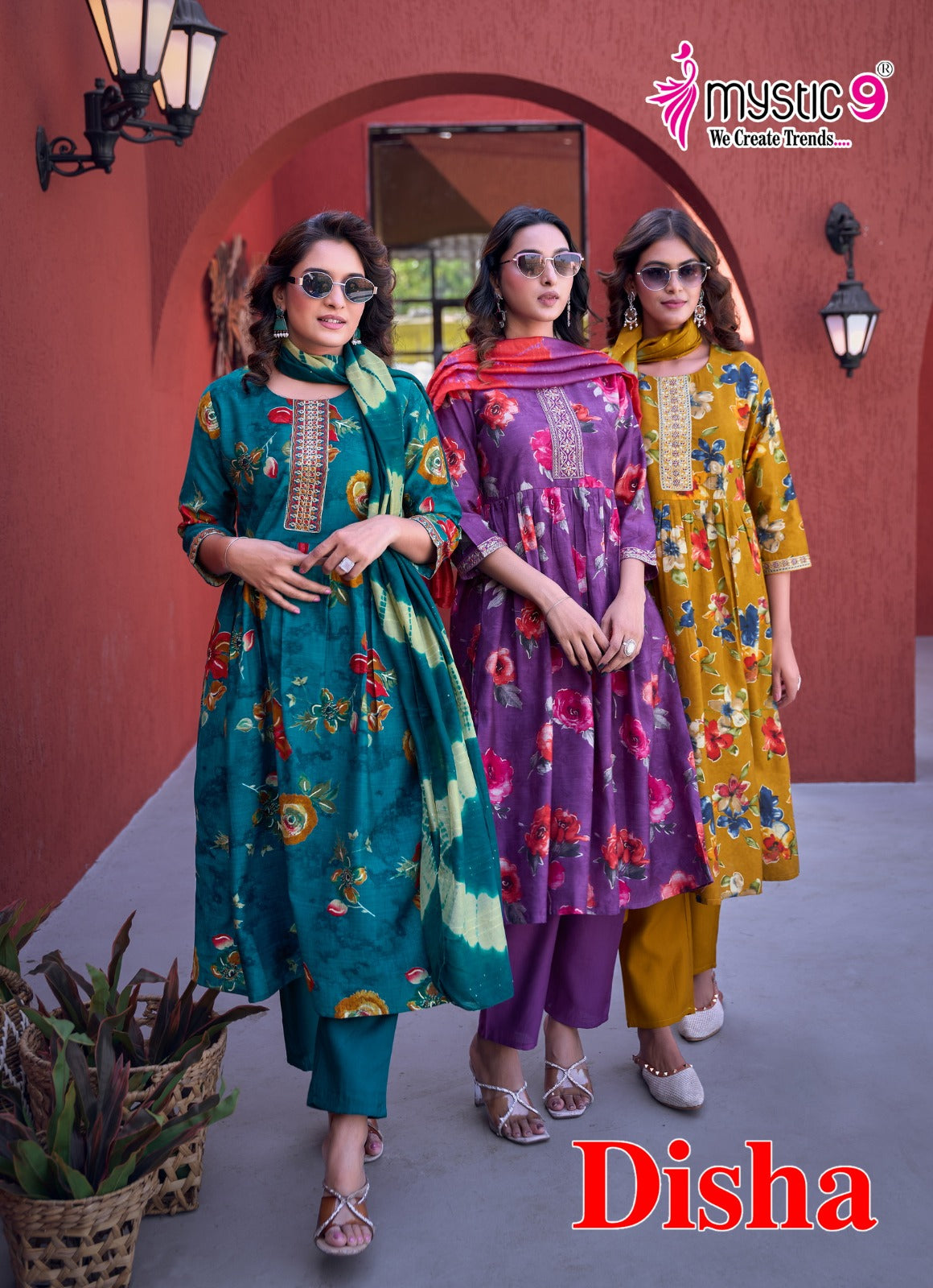 Disha Vol 3 Mystic 9 Vertican Readymade Anarkali Suits Supplier India