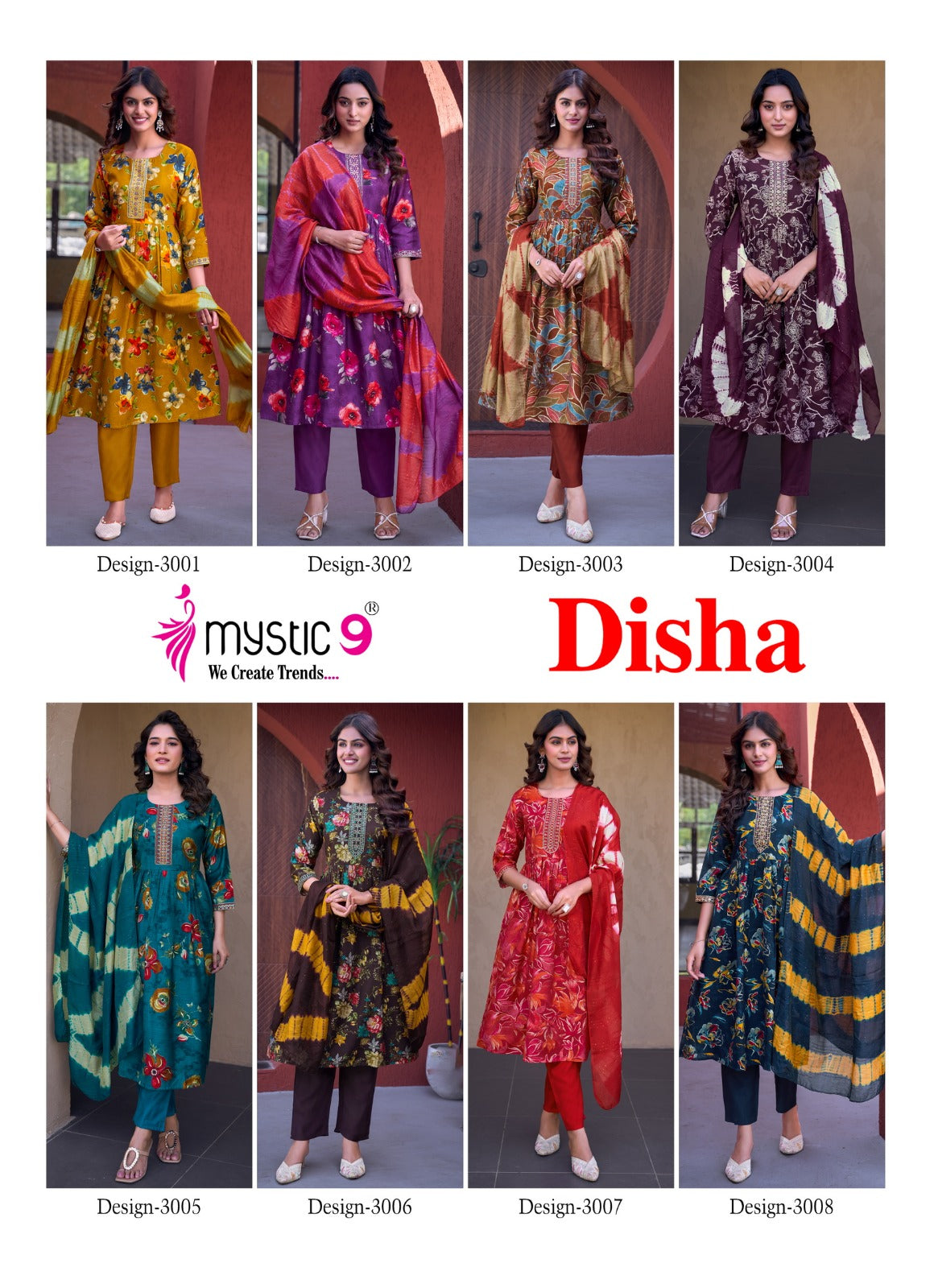 Disha Vol 3 Mystic 9 Vertican Readymade Anarkali Suits Supplier India