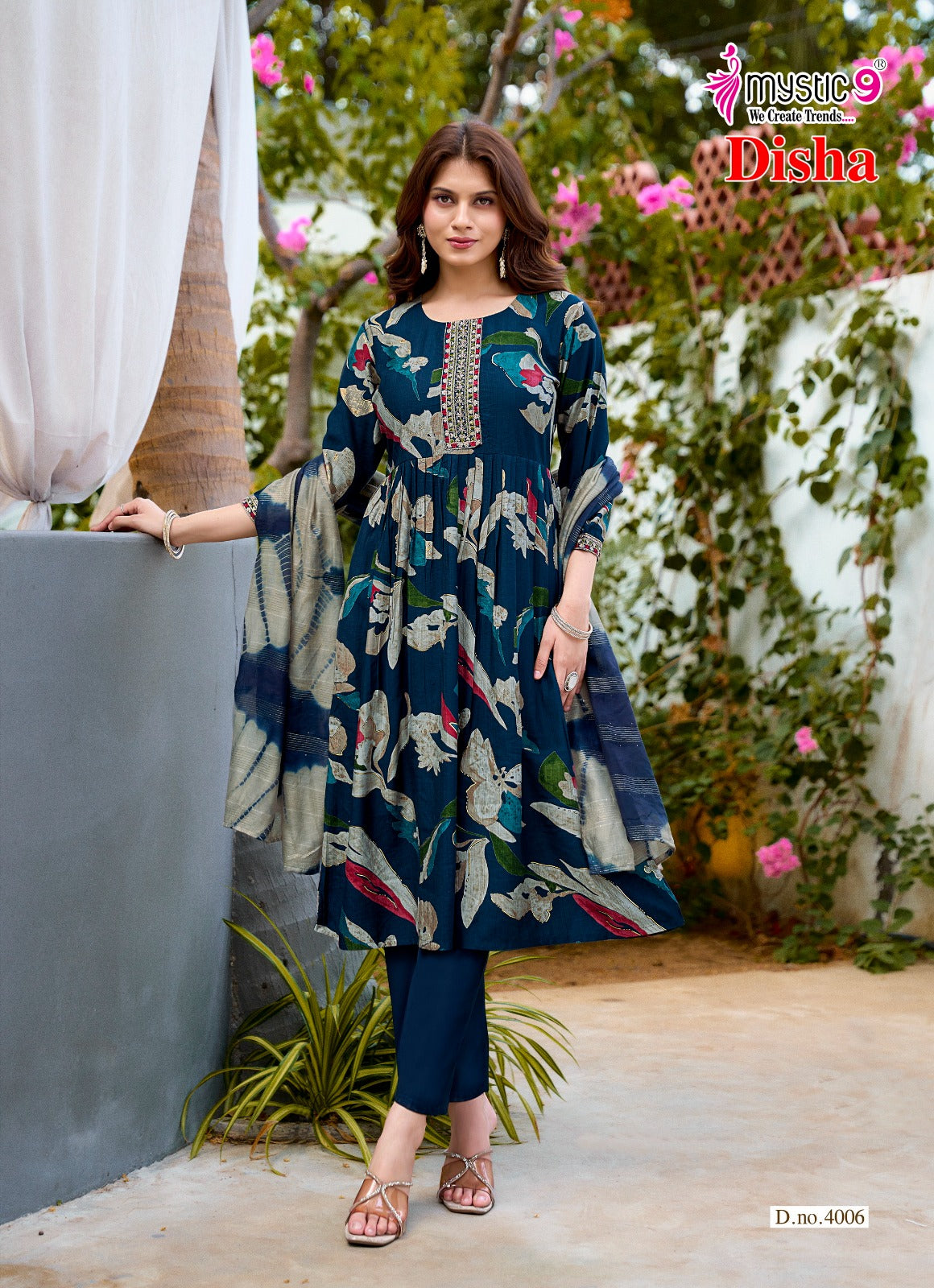 Disha Vol 4 Mystic 9 Vertican Readymade Anarkali Suits Manufacturer Gujarat
