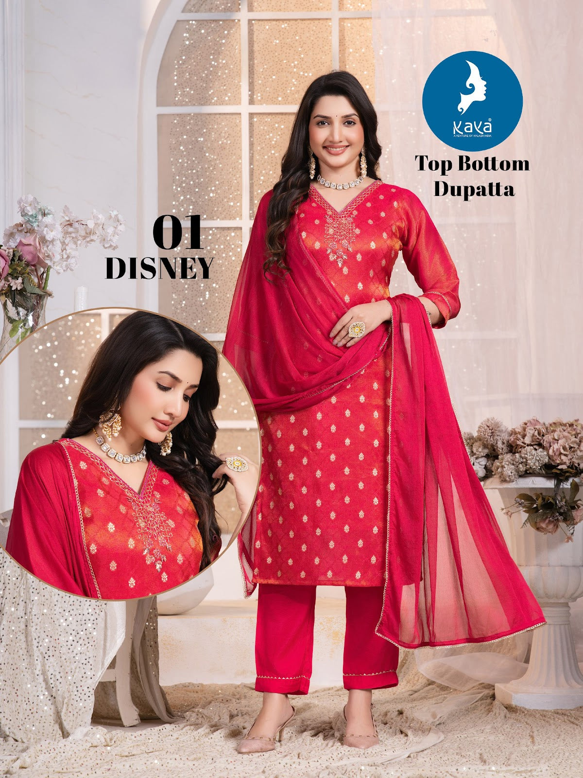 Disney Kaya Shimmer Readymade Pant Style Suits Supplier Ahmedabad