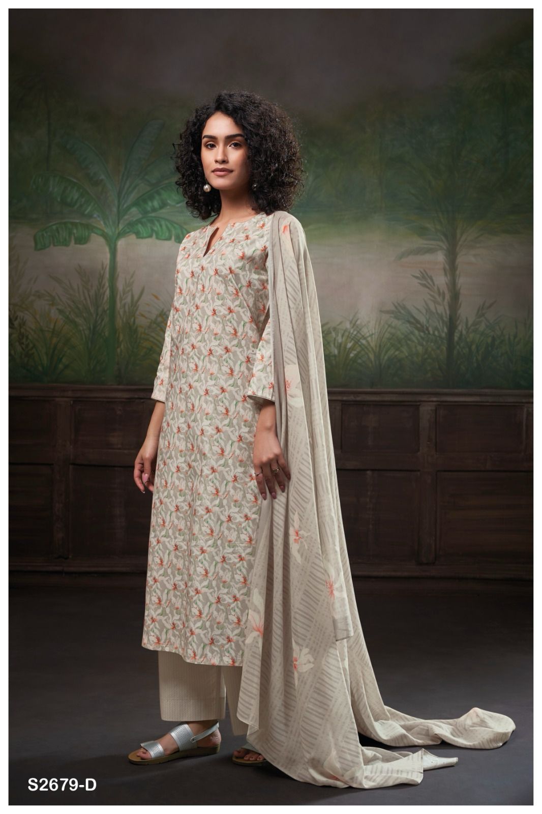 Diti 2679 Ganga Premium Cotton Plazzo Style Suits Wholesale Rate