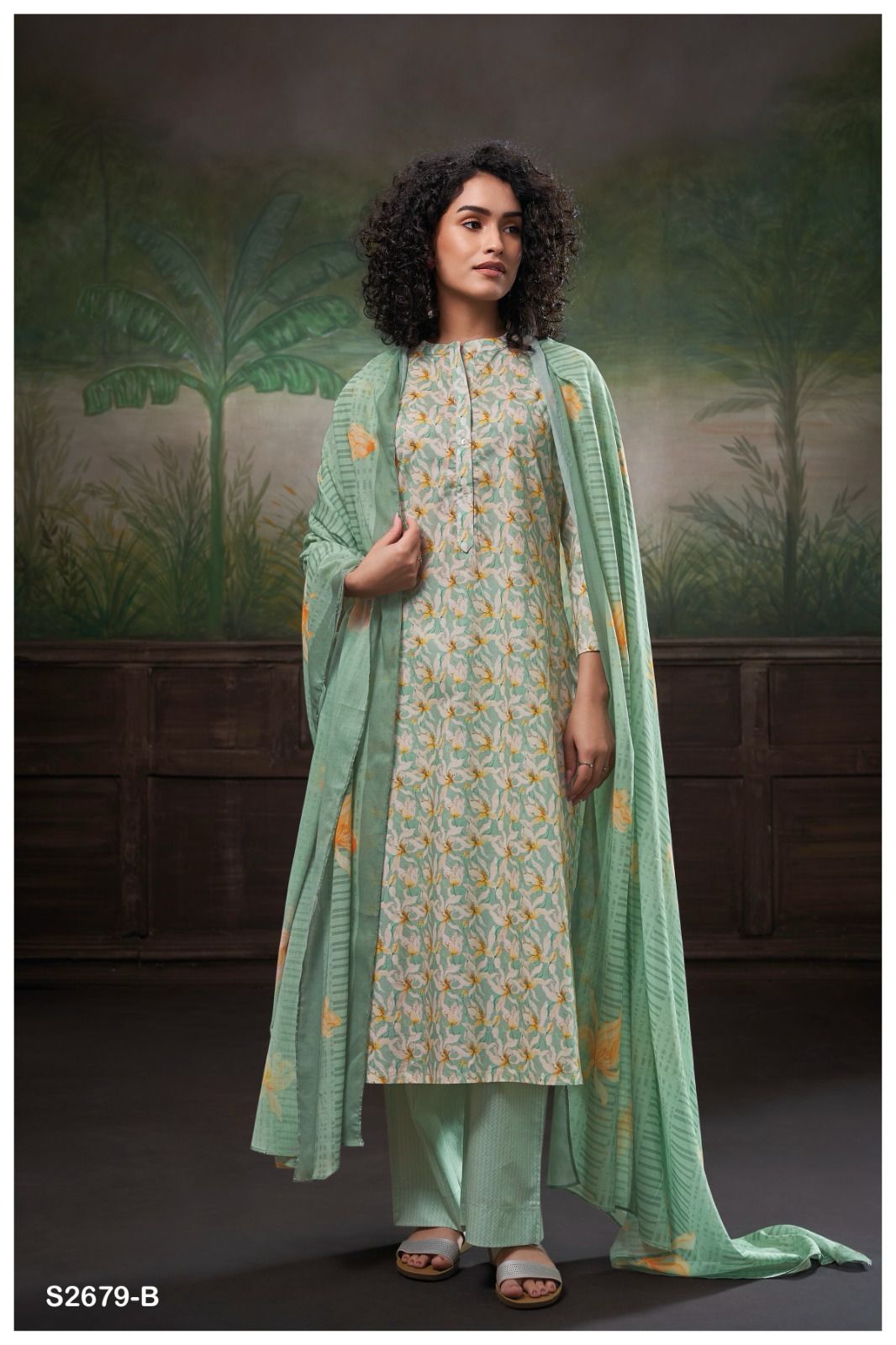 Diti 2679 Ganga Premium Cotton Plazzo Style Suits Wholesale Rate