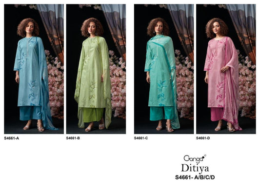 Ditiya 4661 Ganga Cotton Pant Style Suits Wholesale Price