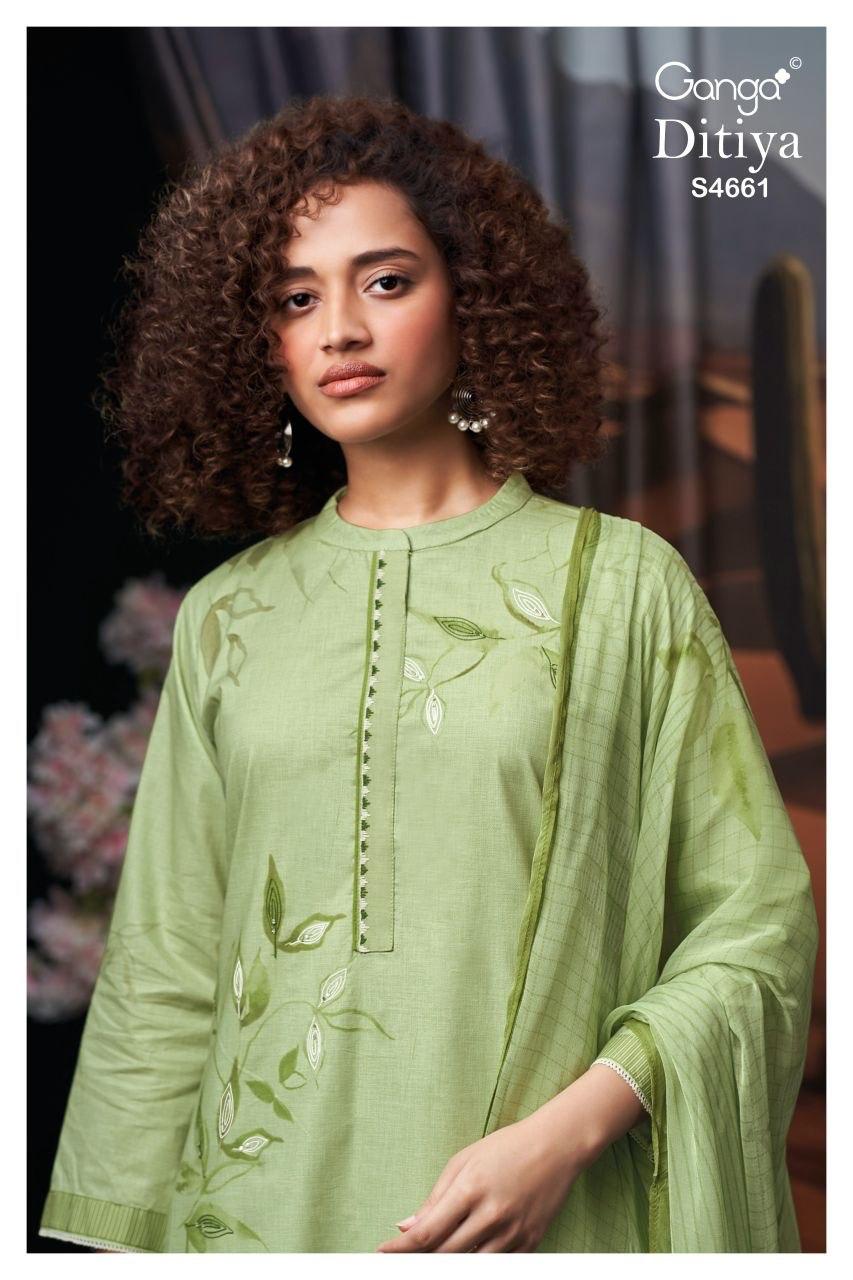 Ditiya 4661 Ganga Cotton Pant Style Suits Wholesale Price