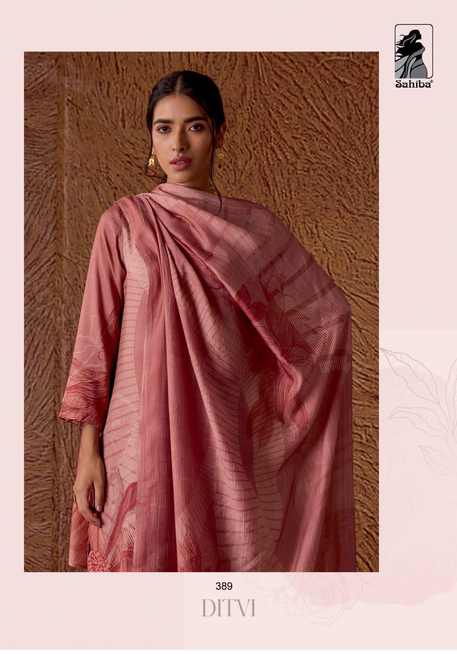 Ditvi Sahiba Staple Twill Pashmina Suits Wholesale Price