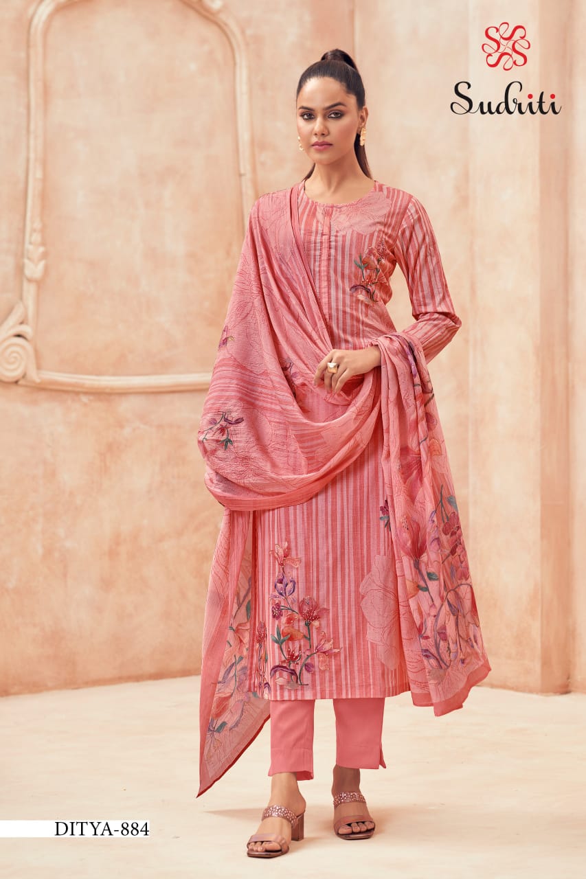 Ditya Sudriti Sahiba Cotton Lawn Pant Style Suits Exporter India