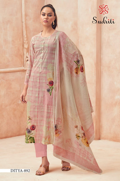 Ditya Sudriti Sahiba Cotton Lawn Pant Style Suits Exporter India