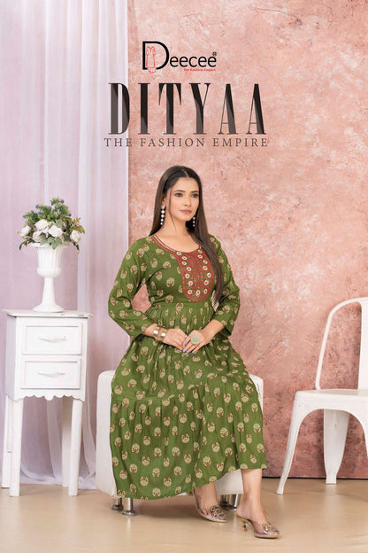Dityaa Deecee Rayon Anarkali Kurtis Supplier