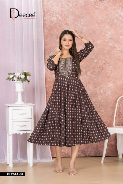 Dityaa Deecee Rayon Anarkali Kurtis Supplier