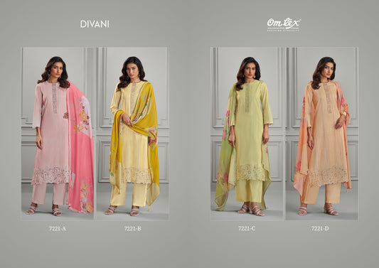 Divani Omtex Lawn Cotton Pant Style Suits Supplier Ahmedabad
