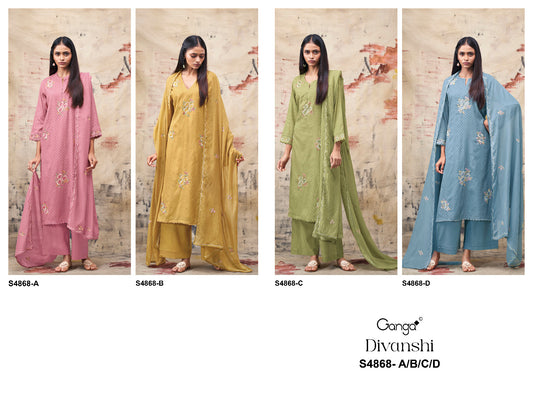 Divanshi S4868 Ganga Bemberg Plazzo Style Suits Wholesaler Gujarat