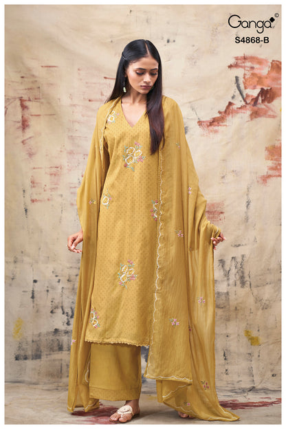Divanshi S4868 Ganga Bemberg Plazzo Style Suits Wholesaler Gujarat
