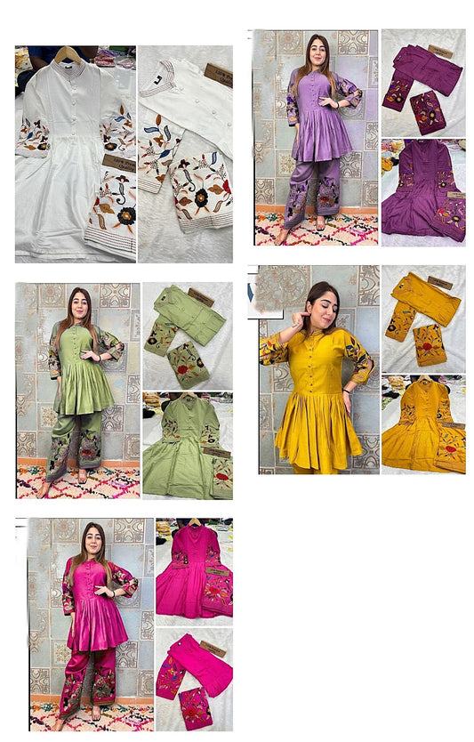 Divine Aadhya Designer Rayon Cotton Co Ord Set Supplier Gujarat