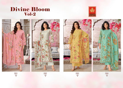 Divine Bloom Vol 2 Karachi Prints Pure Linen Pant Style Suits Manufacturer Ahmedabad