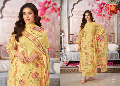 Divine Bloom Vol 2 Karachi Prints Pure Linen Pant Style Suits Manufacturer Ahmedabad
