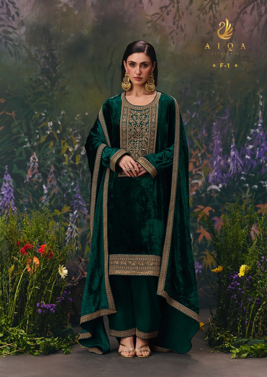 Divine Elegance Aiqa Viscose Velvet Suits Wholesale