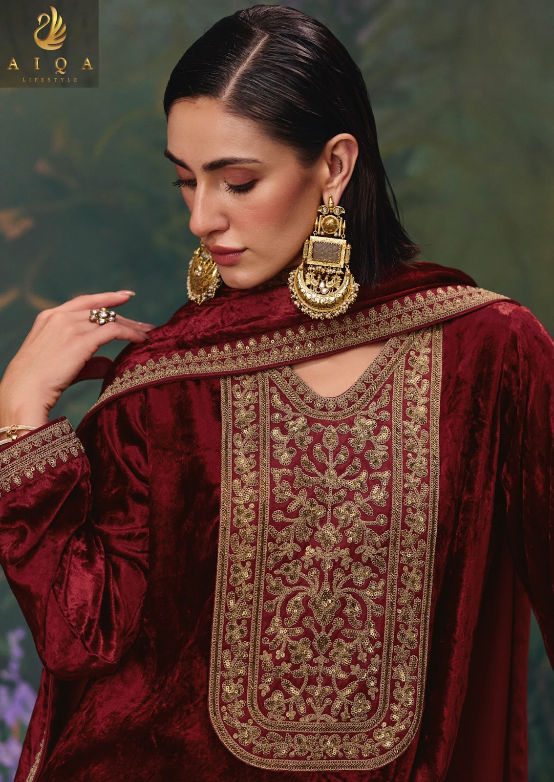 Divine Elegance Aiqa Viscose Velvet Suits Wholesale