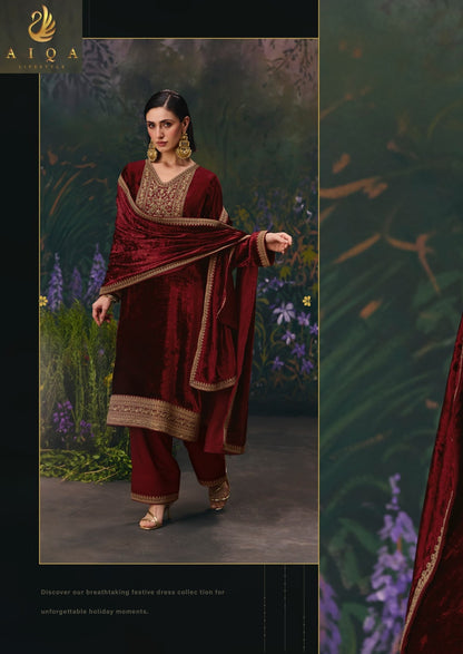 Divine Elegance Aiqa Viscose Velvet Suits Wholesale