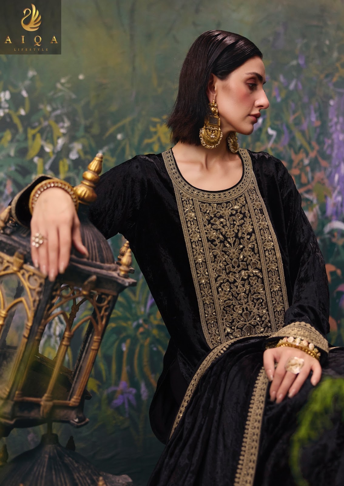 Divine Elegance Aiqa Viscose Velvet Suits Wholesale