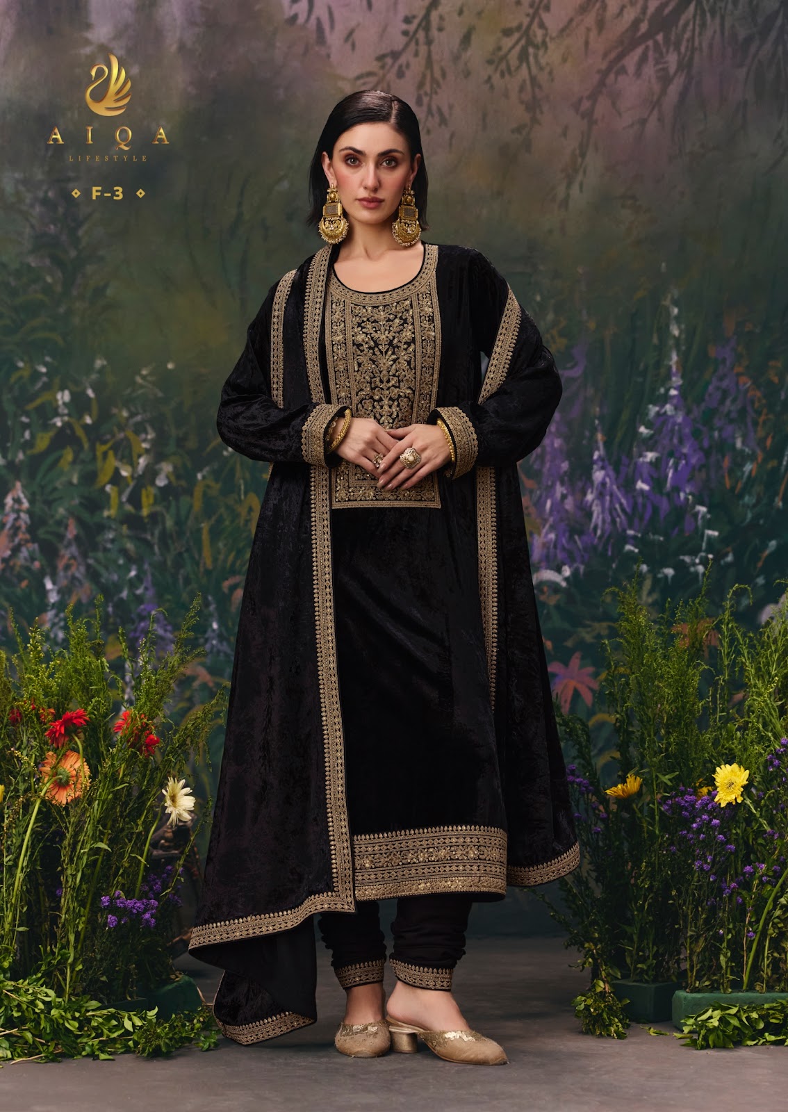 Divine Elegance Aiqa Viscose Velvet Suits Wholesale