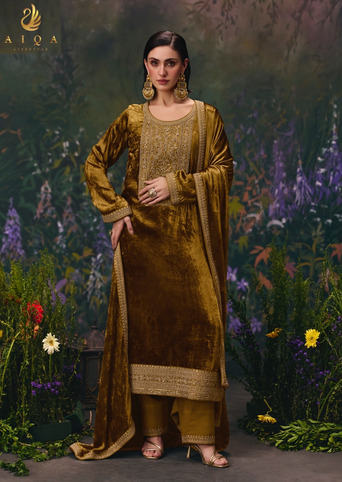 Divine Elegance Aiqa Viscose Velvet Suits Wholesale