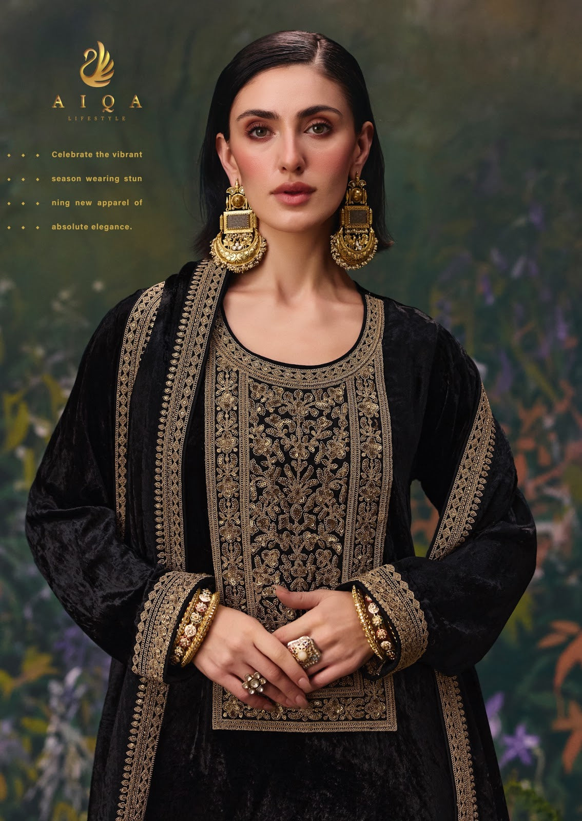 Divine Elegance Aiqa Viscose Velvet Suits Wholesale