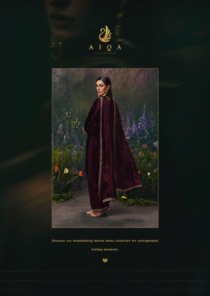 Divine Elegance Aiqa Viscose Velvet Suits Wholesale