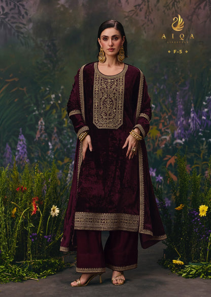 Divine Elegance Aiqa Viscose Velvet Suits Wholesale
