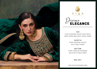 Divine Elegance Aiqa Viscose Velvet Suits Wholesale