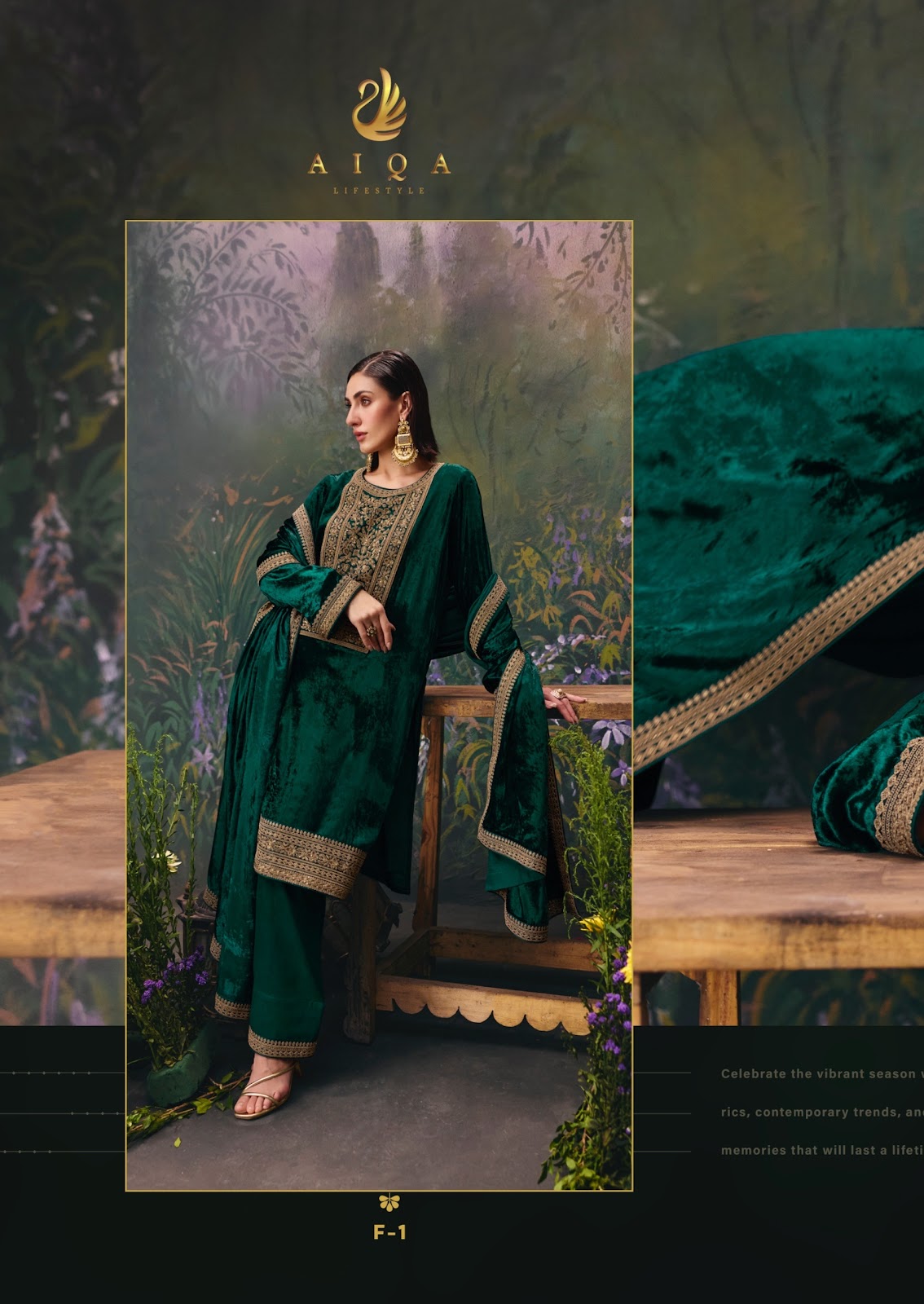 Divine Elegance Aiqa Viscose Velvet Suits Wholesale