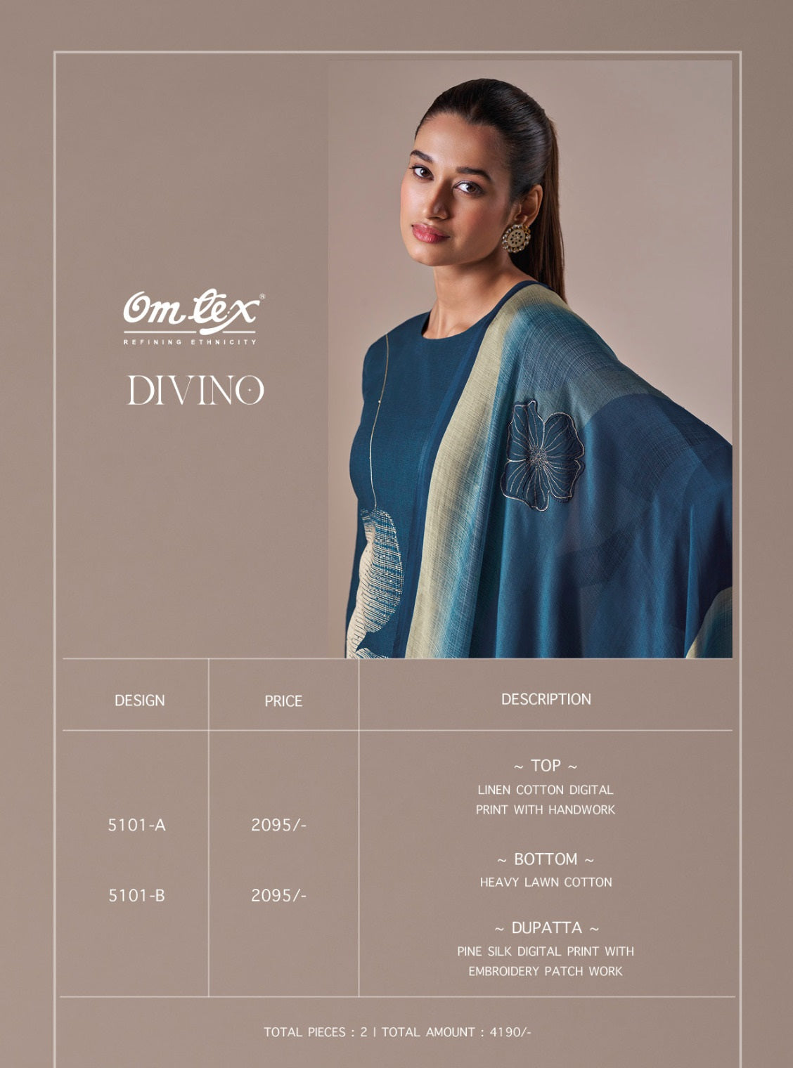 Divino Omtex Linen Cotton Pant Style Suits