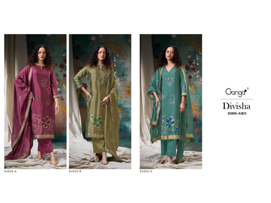 Divisha S3005 Ganga Pure Viscose Plazzo Style Suits Wholesaler India